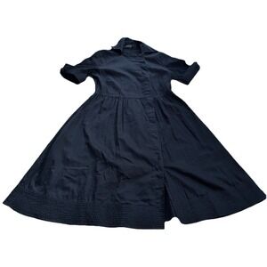 Club Monaco Women's Black Cotton Collared Button Up Shirt Dress Size 4